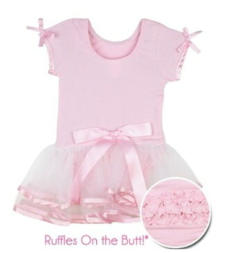 Ruffle Butts 半袖 ピンク ホワイト チュチュ レオタード キッズ バレエ スカート 付き ◆ Short Sleeve Pink & White Tutu Leotard ラッフルバッツ 衣装 かわいい ワンピ ワンピース ドレス 女の子 おしゃれ ハロウィン 子供 1歳 2歳 3歳 4歳 80cm 90cm 100cm