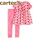 カーターズ Carter's セット 半袖チュニック＋レギンスの2点セット☆ピンクハート☆女の子 6M(65-70cm)