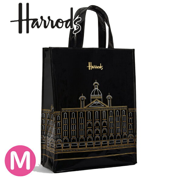 2022年新作 HARRODS ハロッズ 正規品 PVC 黒,トートバック Mサイズ Harrods Outline Shopper Bag,裏地付 卒業 入学/本州送料無料のサムネイル