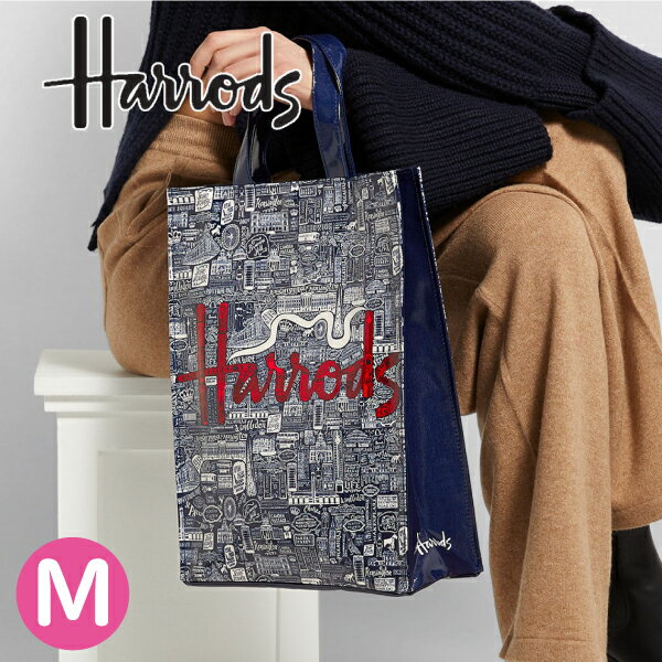  HARRODS ϥå  PVC  ȡȥХå M Picture Font Shopper Bag ΢