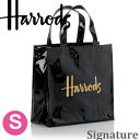 母の日 HARRODS ハロッズ 正規品 PVC 黒,トートバック Sサイズ Signature Shopper Bag,裏地付 結婚式 卒業 入学 本州送料無料