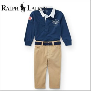 RALPH LAUREN ラルフローレン 正規品 長袖ポロシャツ+ズボン ベルトの3点セット 男の子 12M 18M 24M 80 85 90