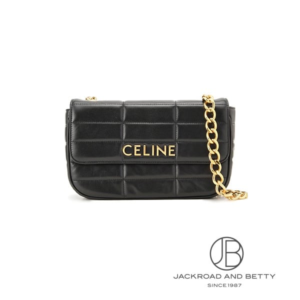 セリーヌ 財布（レディース） セリーヌ CELINE チェーン マトラッセ モノクローム ショルダーバッグ ブラック 黒 111273EPZ.38NO 新品 バッグ/財布/小物