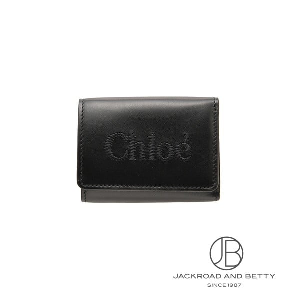 クロエ CHLOE クロエ センス ミニ トリフォールド ウォレット ブラック 黒 CHC23AP875I10001 新品 バッグ/財布/小物