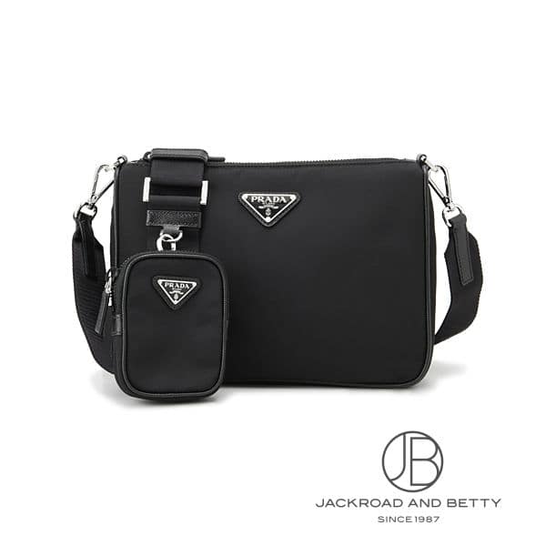 Prada PRADA Saffiano Leather Shoulder Bag, Black, 2VH113VXOP2DMHF0002, Brand New, Bags/Wallets/Accessories
