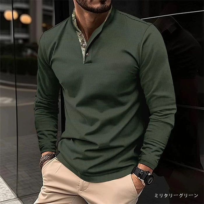 メンズ 長袖 ポロTシャツ ゴルフウエア スポーツ カットソー 無地 開襟 秋服 秋物 20代 30代 40代 50代 60代 Tシャツ tシャツ スキッパーシャツ ゴルフポロtシャツ スポーツウェア S-3XL