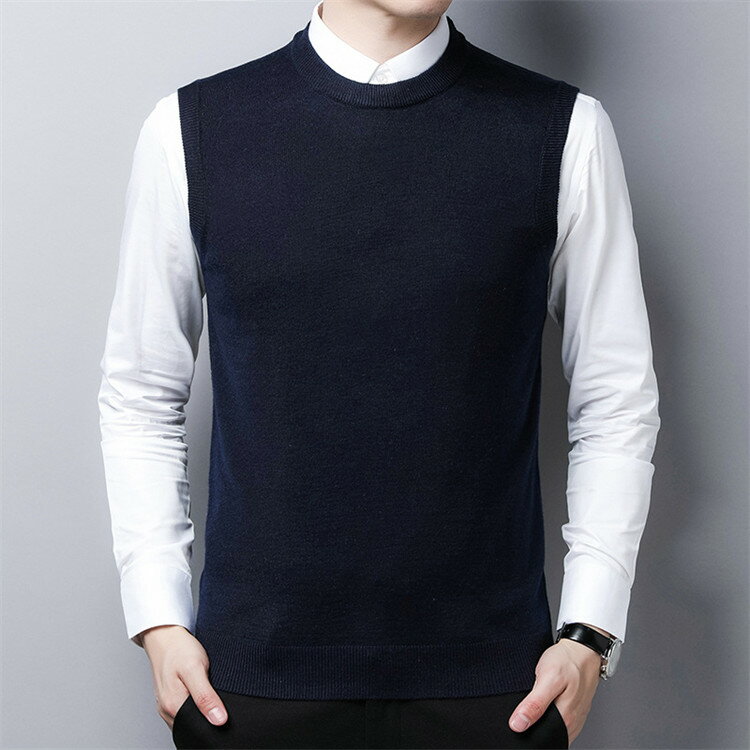 Wool - シンプル ニットベスト ニット ニットチョッキ 秋冬 ベスト ベスト メンズ 通勤 春 ベスト ビジネス 洗える 通学 無地 大きいサイズ 黒 ニットチョッキ フォーマル グレー ニットチョッキ ネイビー