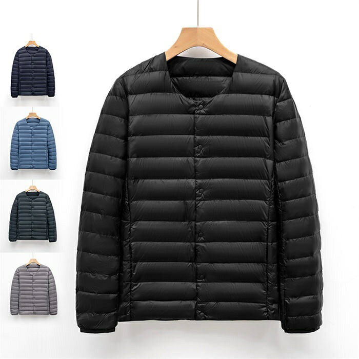 ダウンカーディガン インナーダウン メンズ ダウンジャケット クルーネック Vネッ...