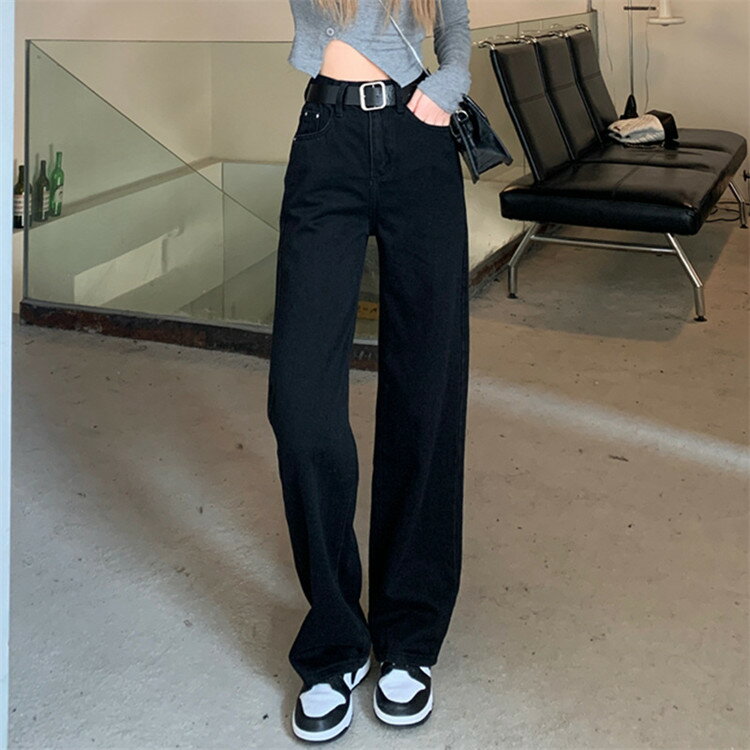 Other - デニムパンツ レディース ボトムス ハイウエスト ロングパンツ ジーンズ ストレートパンツ ワイドパンツ オールシーズン カジュアル 春 夏 秋 冬