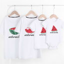 リンクコーデ 親子 赤ちゃん Tシャツ ベビー服 親子 ペアtシャツ 子供 tシャツ ロンパース 親子 ペアルック 親子コーデ 可愛いスイカ柄 パパ ママ 男の...