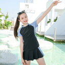2点セット キッズ 水着 女の子 水着 スクール水着 セパレート トップス ショートパンツ付きスカート スポーツウエア 子供 水着 スイムウェア 高校生 小学生 中学生 レデイース 水着 ジュニア キッズ 水着 ガールズ 子ども用 みずぎ スイミング 学校 プール(4)