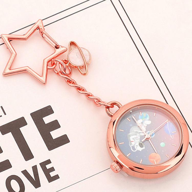 懐中時計ナースウォッチキーホルダーかわいいおしゃれ時計ナスカンリュックバッグポケットランドセルキーリングウォッチ通勤通学仕事レディース防水学生シンプル文字盤?見やすいクオーツ動物送料無料