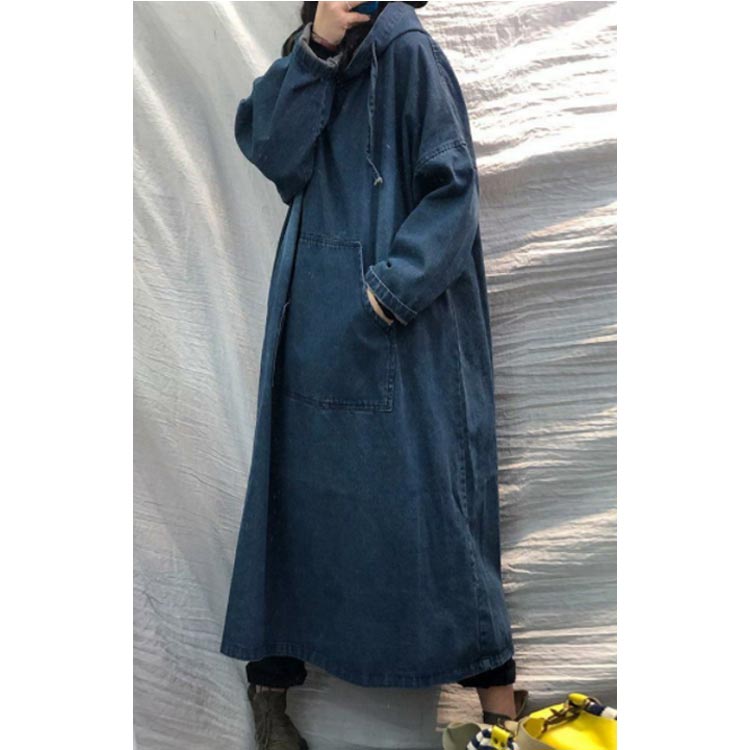 大きいサイズパーカーワンピースきれいめおしゃれ長袖体型カバー秋デニムワンピースフード付きロングワンピース秋冬マキシワンピースカジュアルワンピース着痩せAラインワンピースかわいいMLXL beulah-10012688 Beulah Fashion サンプル画像3