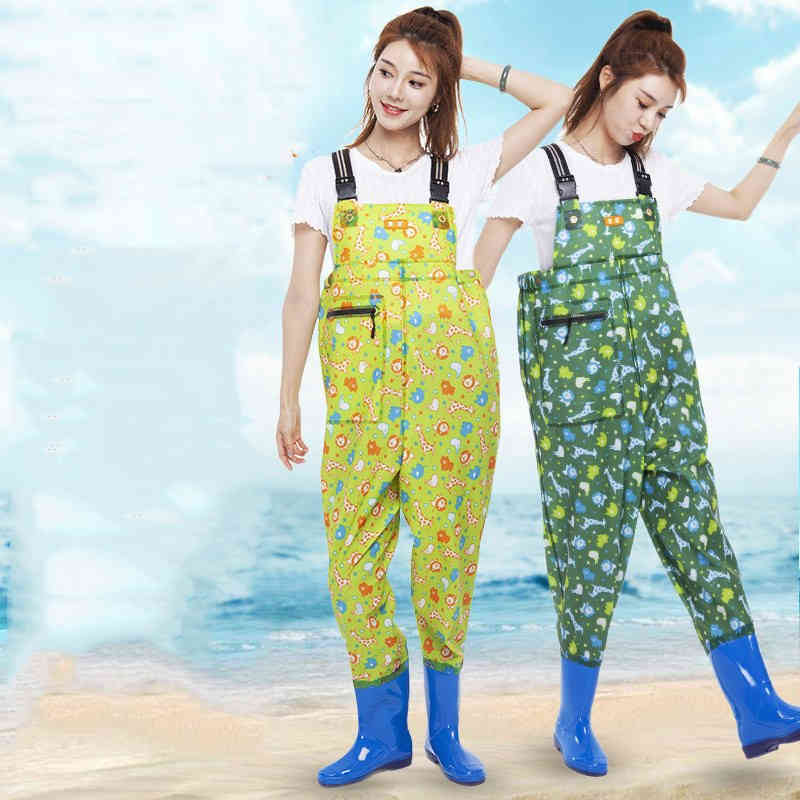 胴付長靴 水中長靴 胴長 釣り用長靴 レインブーツ レインウェア 雨具 オーバーオール 防水 一体型 レデ..