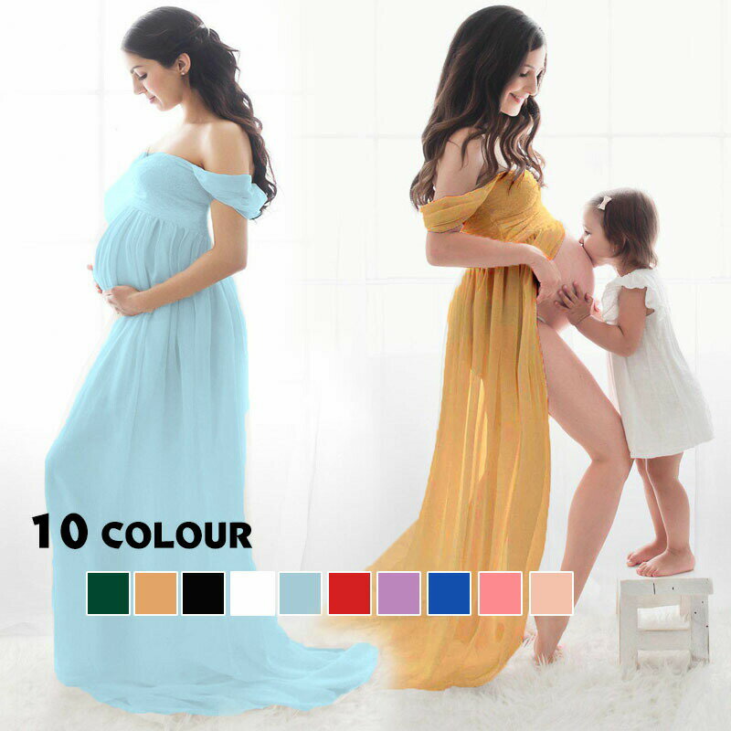 楽天Beulah Fashion送料無料 マタニティフォト ワンピース マタニティ シースルー 薄い レース オフショルダー ロングトレーン マタニティドレス マタニティフォト マキシワンピ シンプル エレガント 思い出 記念撮影 メモリーフォト 記念写真 10COLOUR 楽天海外通販