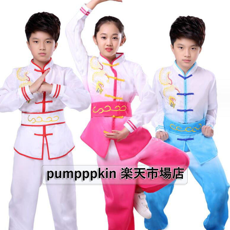 子供〜大人太極拳専門服カンフー武術チャイナ風上下セットアップコートパンツ龍柄練功服中華風スポーツウェア着心地いいカジュアル2点セットコンフォート男女兼用ゆったり...