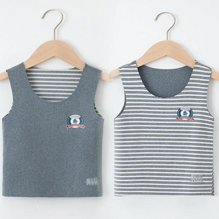 Beulah Fashionの伸びる2点セット寒さ対策キッズ肌着裏起毛発熱インナータンクトップインナー2点セットあったかインナーあったかインナー防寒肌着ホットインナー両面起毛吸湿キャミソールこども保温厚手ストレッチ｜アングル2