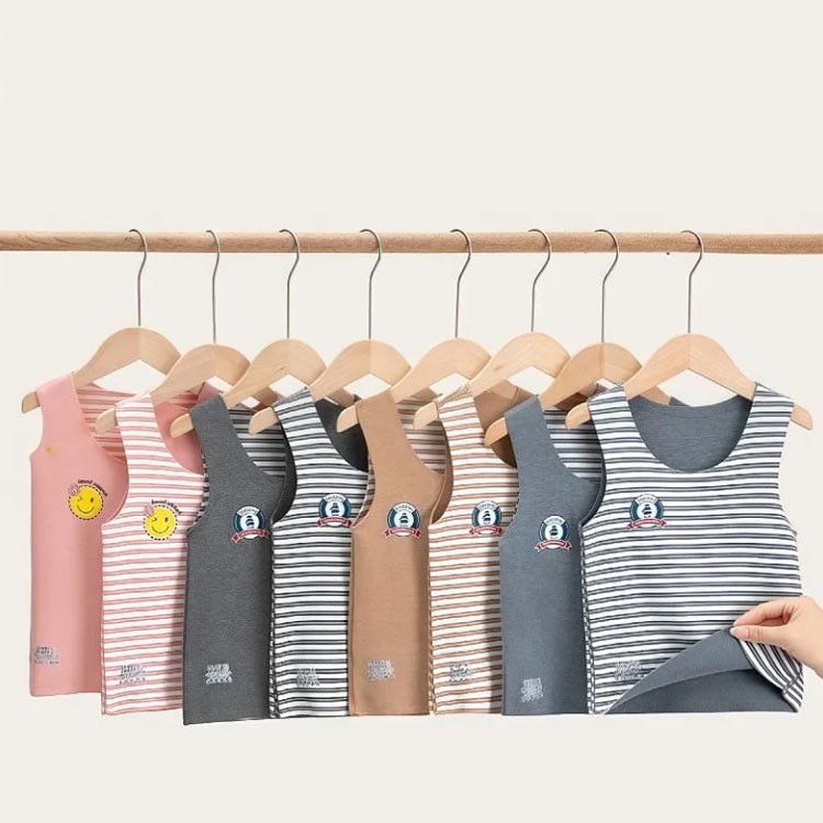Beulah Fashionの伸びる2点セット寒さ対策キッズ肌着裏起毛発熱インナータンクトップインナー2点セットあったかインナーあったかインナー防寒肌着ホットインナー両面起毛吸湿キャミソールこども保温厚手ストレッチ｜アングル3