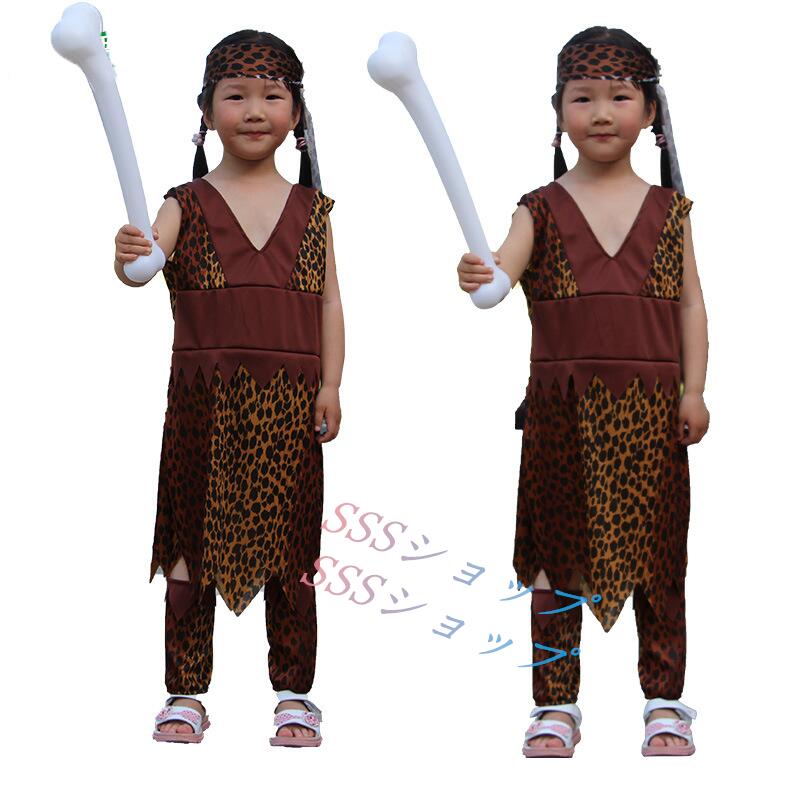 男の子のための原始的なハロウィーンのコスプレ衣装,インド,ヒョウの皮,先住民のアフリカのダンス衣装,..