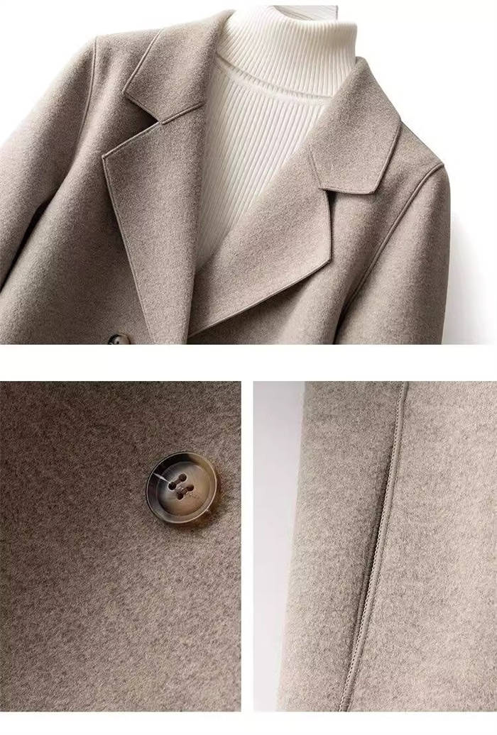Beulah Fashionのショート丈 チェスターコート ピーコート レディース 春秋 薄手 コート アウター 長袖 ジャケット ショート丈 トレンチコート チェスターコート ダブルボタン 前開き ピーコート ハーフコート ゆったり 暖かい お洒落 体型カバー レトロ 通勤 送料無料｜アングル2