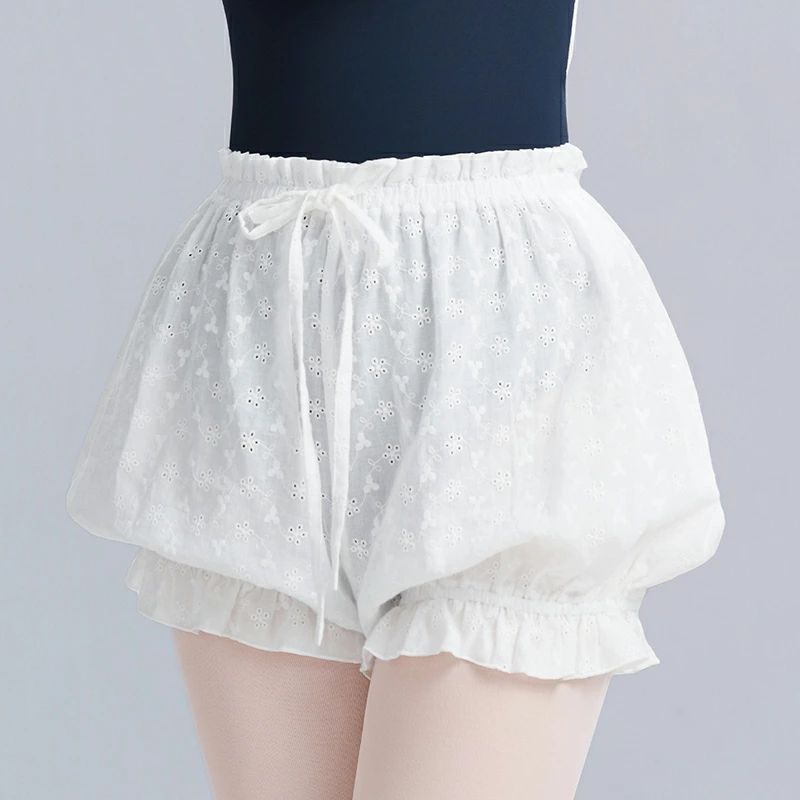 送料無料 バレエパンツ バレエショーツ レースバルーンパンツ ショートパンツ ヨガパンツ バレエ用品 パンツ単品 ホワイト バレエ用ブルマーショーツ おしゃれ 通気 春 夏 バレリーナ 演出用 練習着 体操服 プレゼント 楽天海外通販 2