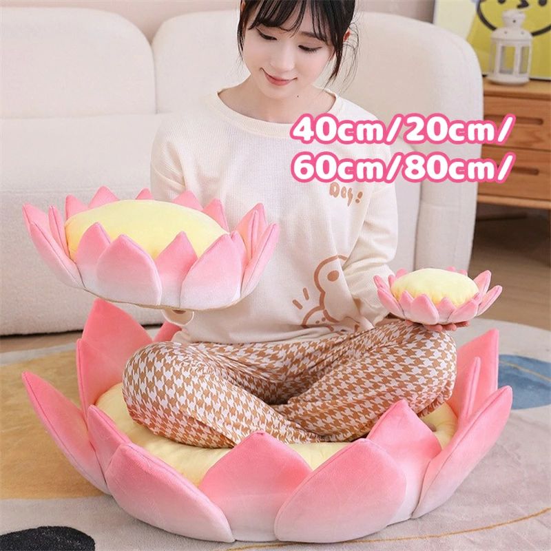 送料無料 座布団 シートクッション クッション 直径20/40/60/80cm 蓮 蓮の華 ロータス 坐禅 瞑想 円形 かわいい 綿 椅子用 ソファ 床 和風 シンプル SNS インスタ ユニック 映える 在宅勤務 業務用 飲食店 居酒屋 在宅ワーク リモートワーク 滑り止め 楽天海外通販