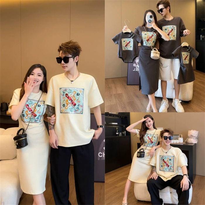 Rakuten - 親子コーデ 親子 ペアルック リンクコーデ ワンピース Tシャツ 親子おそろい 親子ペア 夏服 おしゃれ ロンパース 半袖シャツ ベビー キッズ レディース メンズ 大きいサイズ 海旅行 ハワイ 出産祝い 誕生日 ギフト 入園 記念日 ギフト 写真撮影