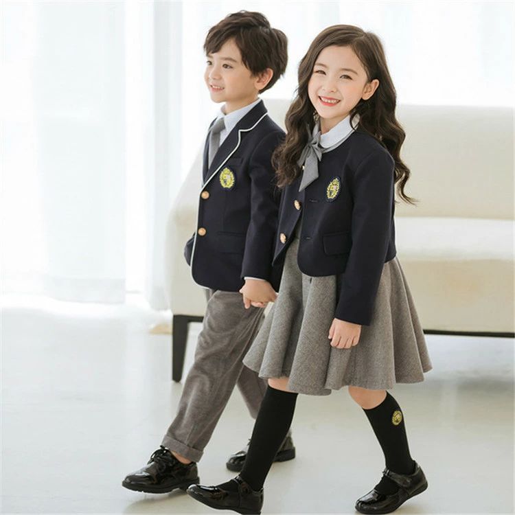 Beulah Fashionのキッズ フォーマル スーツ 入学式 卒業式 女の子 男の子 卒服 ジャケット 白シャツ ネクタイ ワンピース ワッペン 5点セット 長袖 七五三 卒園式 フォーマルスーツ オシャレ 子供服 面接 発表会 制服 初節句｜アングル3
