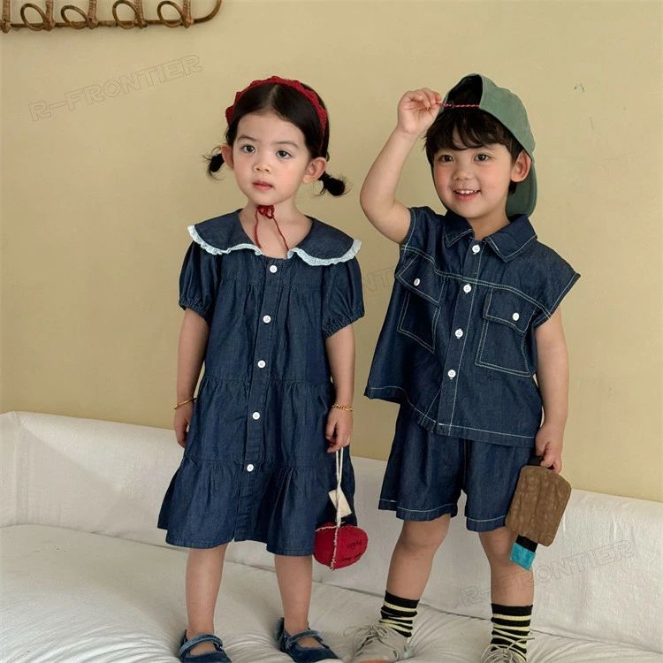 子供服 兄妹 お揃い 赤ちゃん セットアップ 姉妹 お揃い ワンピース 韓国 子供服 ...