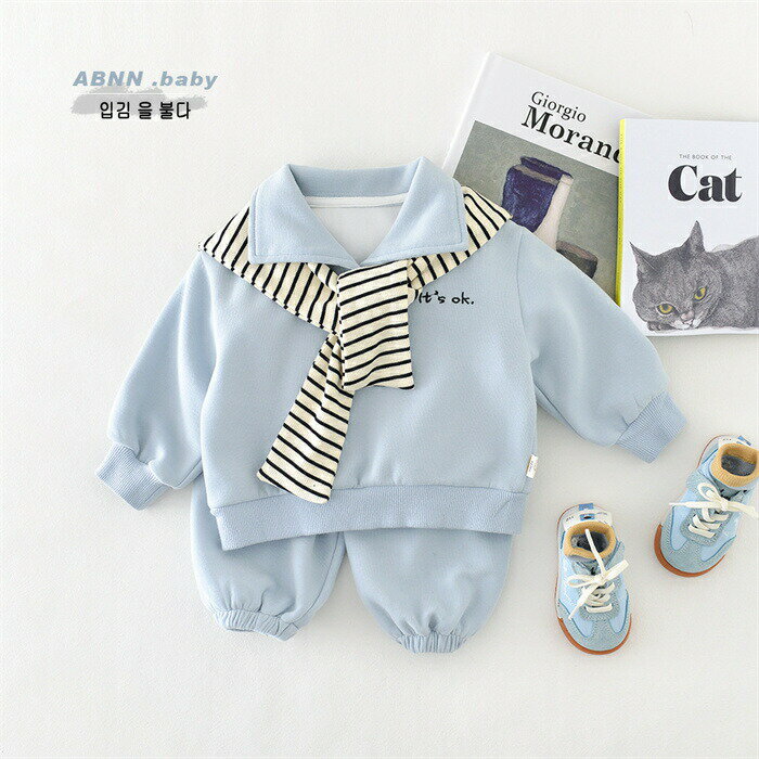 Rakuten - ベビー 春服 上下セット 2点セット 長袖 プルオーバー パンツ 男の子 女の子 新生児 乳児 お宮参り 出産祝い ギフト かわいい おしゃれ ベビー服 子供服 73 80 90 100