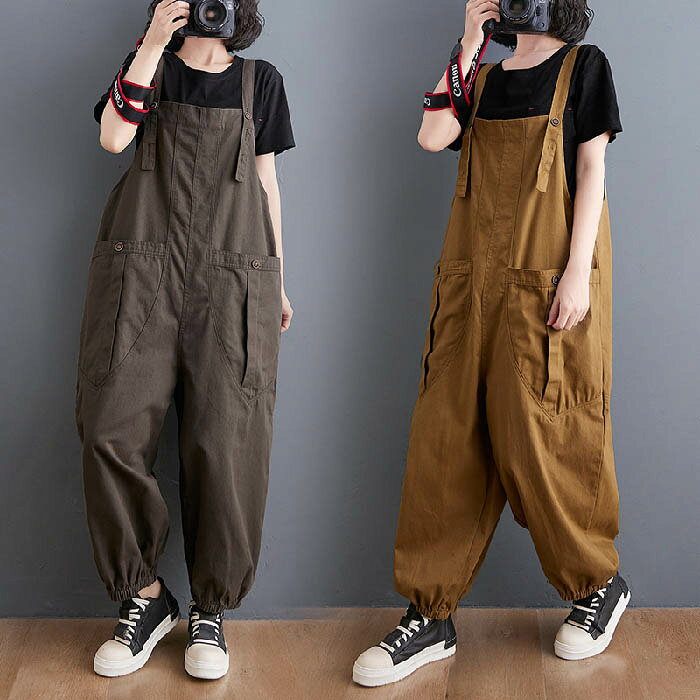 サロペット パンツ オールインワン レディース パンツ サロペットパンツ オーバーオール ワイドパンツ ガウチョパンツ ゆったり 体型カバー 着痩せ 無地 ロング丈 マキシ丈 カジュアル きれいめ オシャレ 春夏 重ね着 送料無料