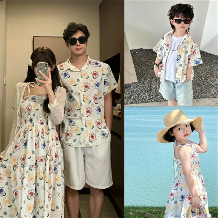 メンズ アロハシャツ 親子コーデ 親子 ペアルック 親子お揃い ペアロハシャツ カップルお揃い 家族ペア..