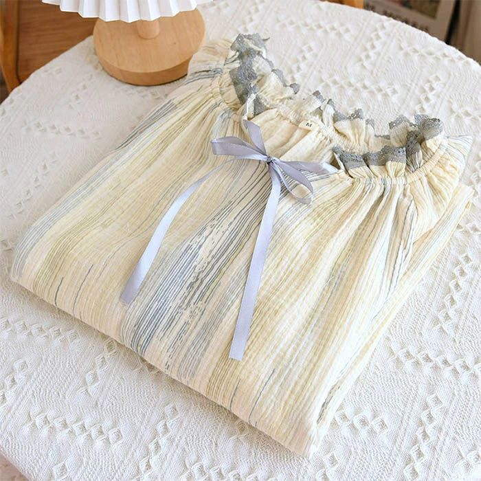 ダブルガーゼ ネグリジェ ワンピース パジャマ レディース 夏 ルームウェア 半袖 綿100％ 春夏 部屋着 ルームワンピース 半袖ワンピース ネグリジェワンピース フリル襟 大人可愛い 姫系 肌触り コットン ミモレ丈 ゆったり シンプル リラックス 20代 30代 40代 50代