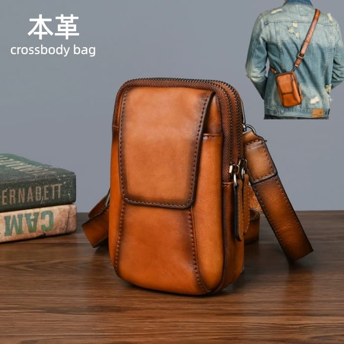 Item Information 素材 表地：本革（牛革） 　　裏地：ポリエステル カラー ブラウン サイズ 高さ：約18cm / 横幅：約11cm / マチ：約6.5cm 重量 0.92kg 仕様 [開閉]： ファスナー [内側]： メインポケット *2、差し込みポケット*1 [外側]： 前袋*1 用途 ギフト/贈り物/ご褒美/自分用/普段用/通学用/通勤/旅行 原産国 CHINA ご注意： ・お使いのモニターの環境により実物の商品と見た目の色に多少違いがある場合がございます。 ・皮革の製品は特有のにおいがある場合がございます。気になる場合は市販の消臭スプレー等を使用し陰干しして頂くことをお勧めいたします。 関連商品はこちら