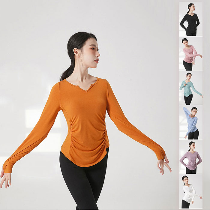 Rakuten - 7色 ダンスウェア トップス 長袖 練習着 モダンダンス レッスン着 ジャズダンス ブラウス ヨガ服 トレーニング レッスン着 フリル 女性 上着 練習着 ダンス服 スポーツ ジム ヨガ ピラティス ランニング ジム スポーツウェア 競技着 社交ダンス衣装 S M L XL 2XL