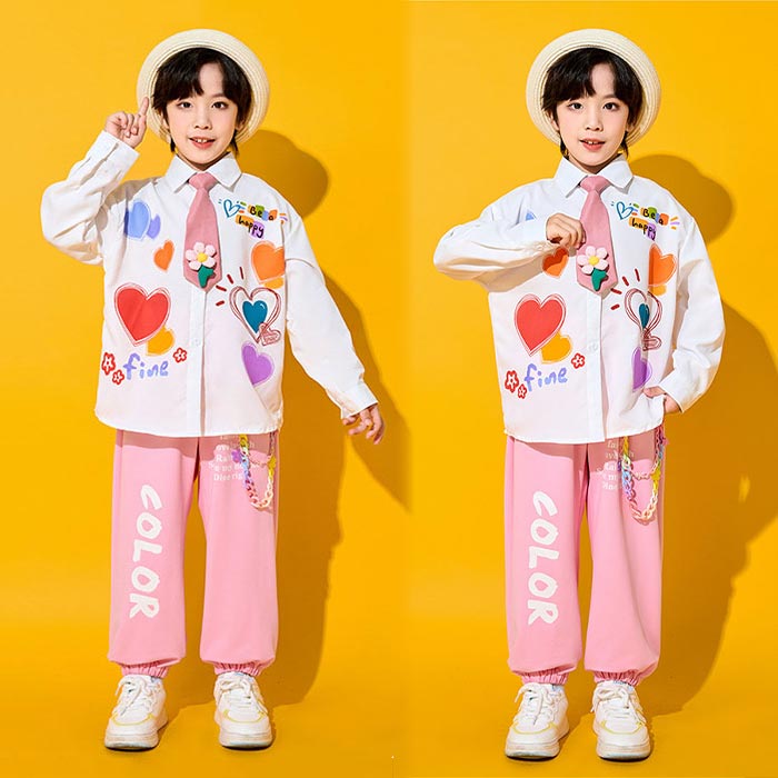キッズ チアダンス衣装 子供 男の子 幼稚園 キッズ 長袖シャツ ロングパンツ ハー...