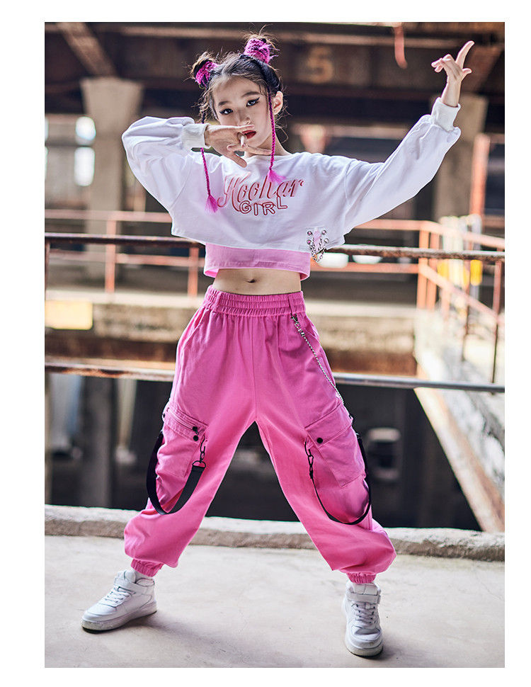 キッズダンス衣装 子供服 セットアップ女の子 ピンク JAZZ DANCE ジャズダンス ヒ...