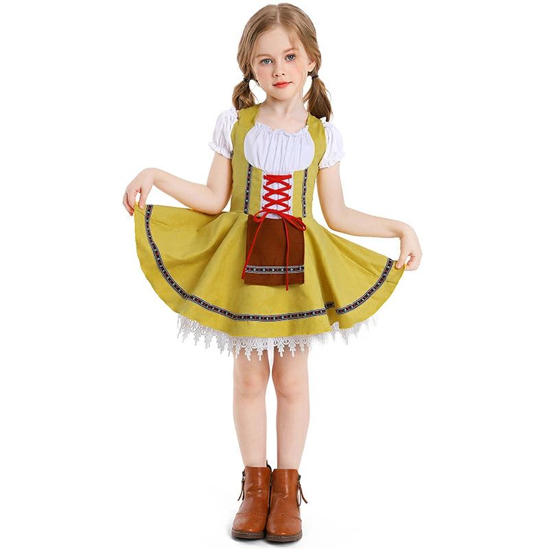 ビールの服 子供 女の子 コスプレ衣装 ハロウィン ドイツ風 劇場衣装 ビールガール...