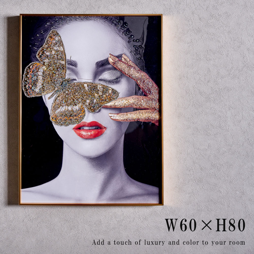 アートポスター フレーム付 アートパネル 60×80cm ポスター 絵 アート おしゃれ 大きい A1サイズ モダン 高級 水晶絵 アートフレーム リビング 玄関 プレゼント インテリア 雑貨 ブラックフレーム 女性