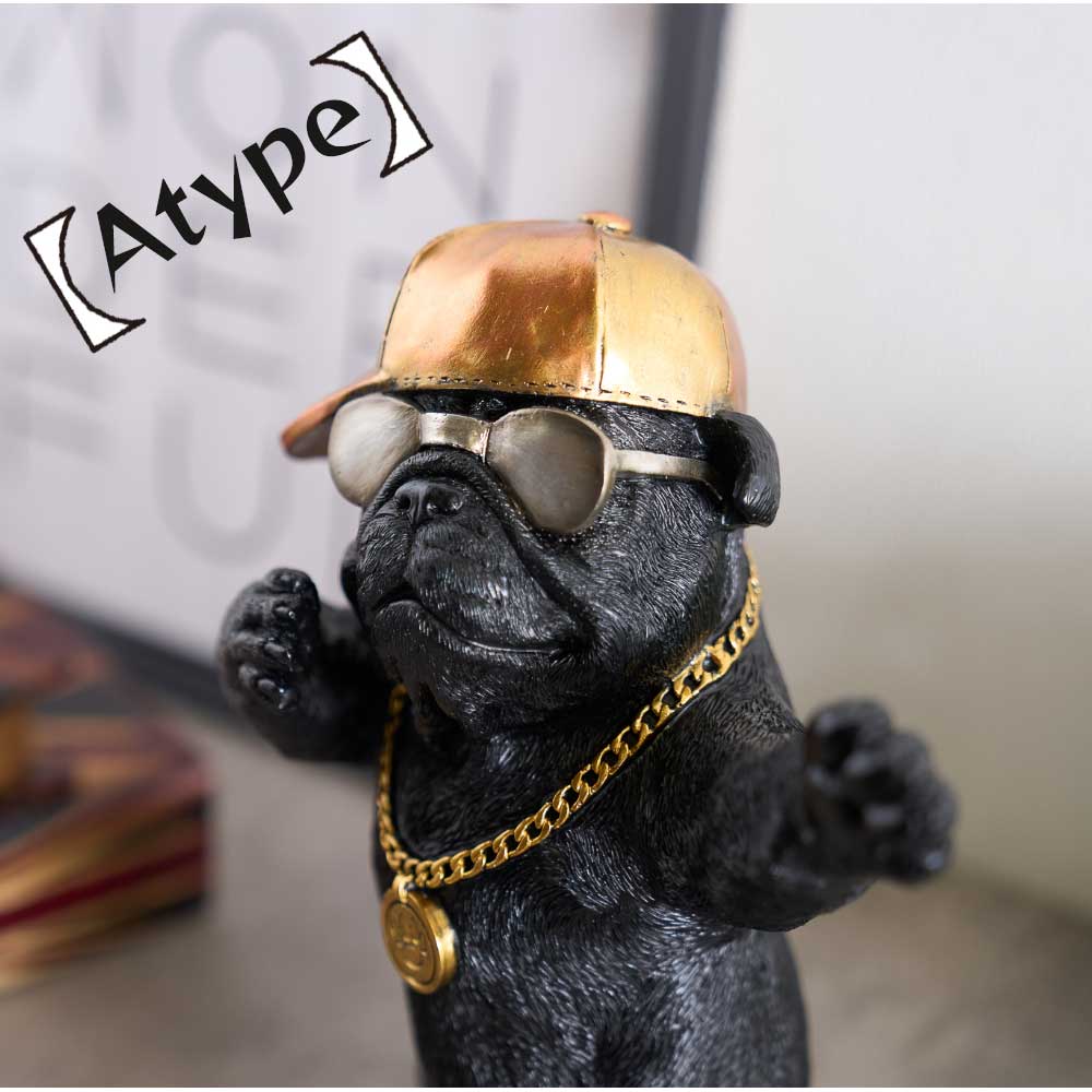 オーナメント インテリア ブルドッグ 犬 HIPHOP ヒップホップ おしゃれ かわいい 動物 アニマル 置物 オブジェ 玄関 インスタ映え 単品 アメリカン 雑貨 ユニーク 面白い [3]