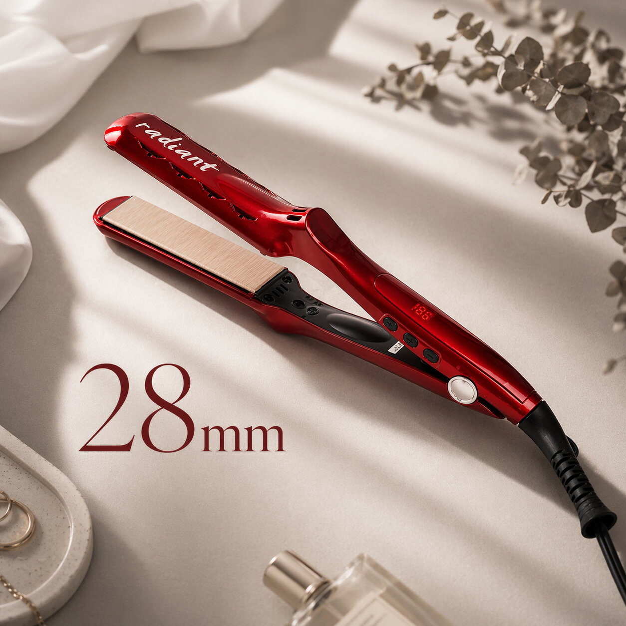 【ポイント10倍】《正規販売店》【リニューアル商品】【メーカー1年保証】Bnext ラディアント シルクプロアイロン radiant 28mm シルクプレート レッド radiant ヘアアイロン センサーレス ストレート くせ毛 ストレートアイロン サロン専売品*