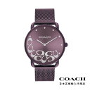 コーチ エリオット 36mm パープル IP サンレイ SS ダイヤモンド ダスト C モチーフ パープル メッシュ レディース ウォッチ COACH プレゼント 母の日