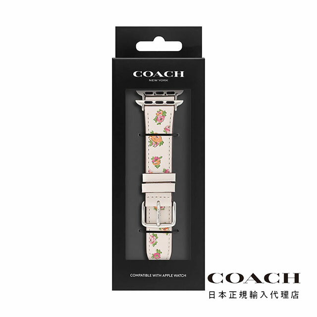 【ポイント最大10倍★5/16 1:59まで】コーチ アップルウォッチバンド レディース ブランド COACH - 38mm&40mm&41mm アップルウォッチ用 SS チョーク フローラル プリント レザー ストラップ 白 花柄 かわいい きれいめ 替えベルト プレゼント 母の日