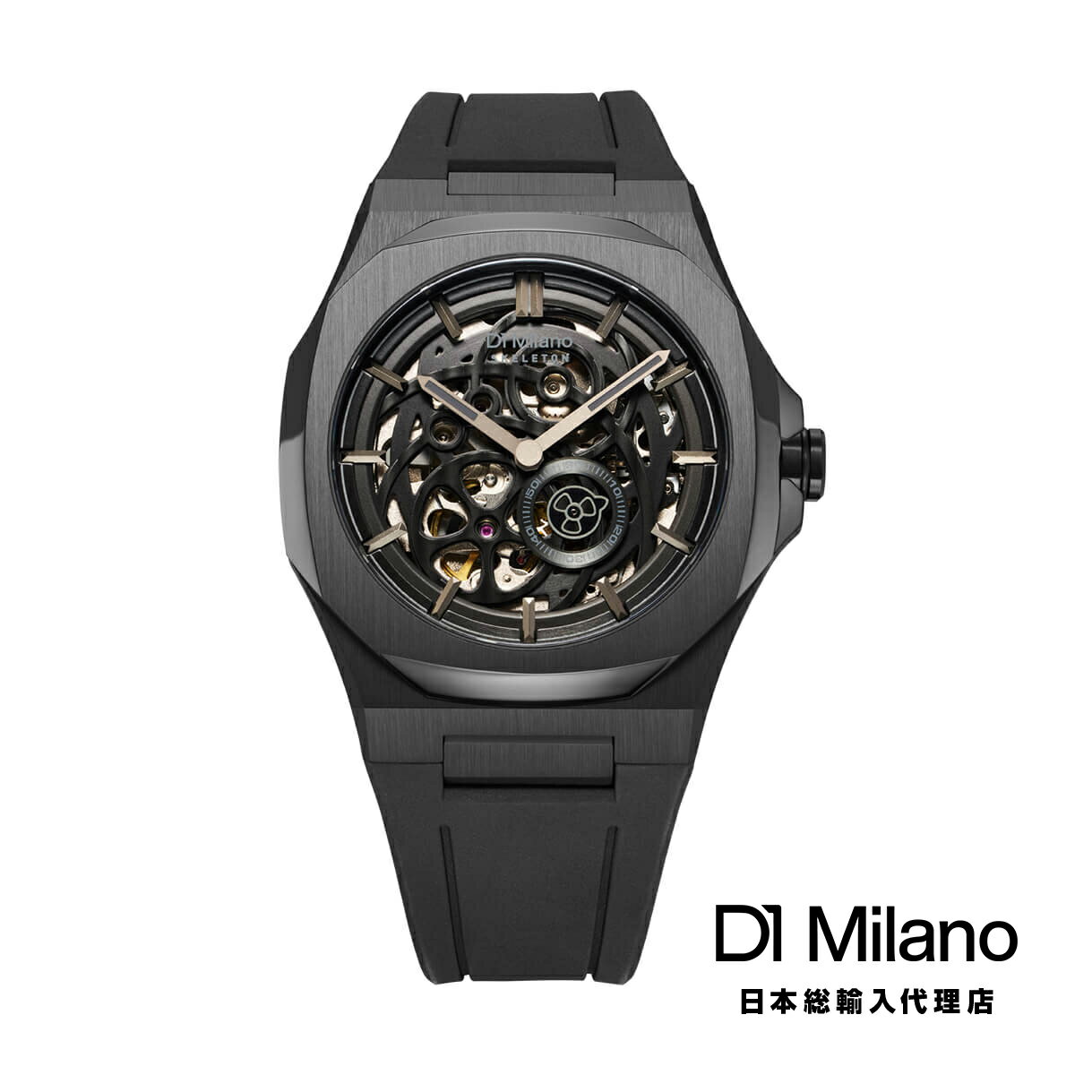 乐天商城 - ディーワンミラノ スケルトン - ジェットブラック メンズ ウォッチ D1 MILANO ブランド おしゃれ 防水 プレゼント 男性 実用的