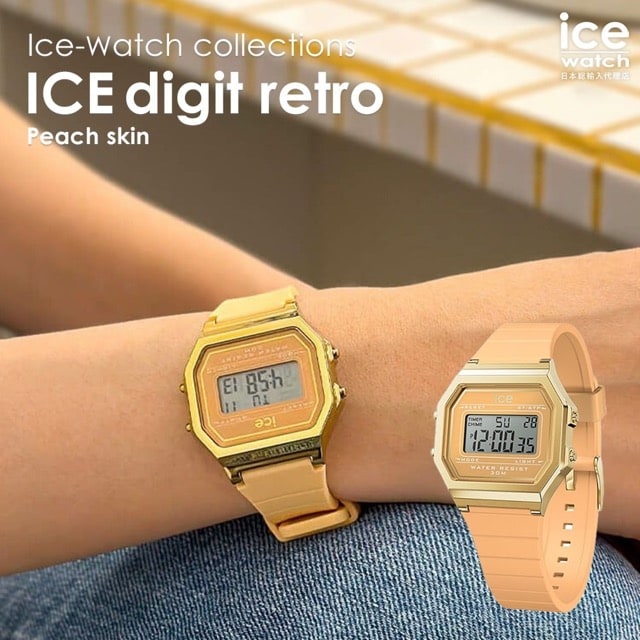 ★全14色★ アイスウォッチ 腕時計 メンズ レディース 時計 ICE digit retro ピーチスキン スモール デジタル おしゃれ ファッション 軽い パステル アラーム タイマー カラフル かわいい プレゼント 誕生日 母の日