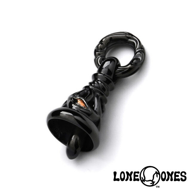 【P最大10倍★5/24 0:00～5/26 23:59まで】LONE ONES 【BLACK EDITION】 ロンワンズ クレーンベル ペンダント S w/ ブラックコーティング w/ K18ローズゴールド アイズ メンズ ネックレス ブランド