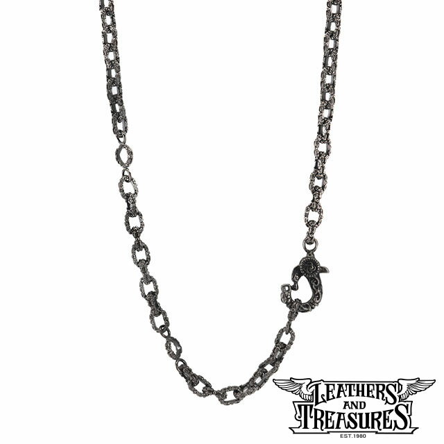 楽天BeyondCool〜ビヨンクール【マラソン限定ポイント3倍】[公式] Leathers and Treasures レザーズアンドトレジャーズ フレアデリーリンクチェーン w/ケルティッククラスプ（カニカン） 60cm ブラックカスタム レザトレ