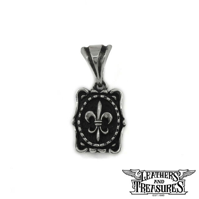 [公式] Leathers and Treasures ブランド ネックレス メンズ アクセサリー レザトレ シルバー925 - スクエアクレストペンダント w/フレアデリー レザーズアンドトレジャーズ