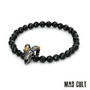 マッドカルト 【カスタム】 シープスカルストーンブレスレット w/カットオニキス w/ゴールドメルティングカスタム メンズ アクセサリー ジュエリー MAD CULT