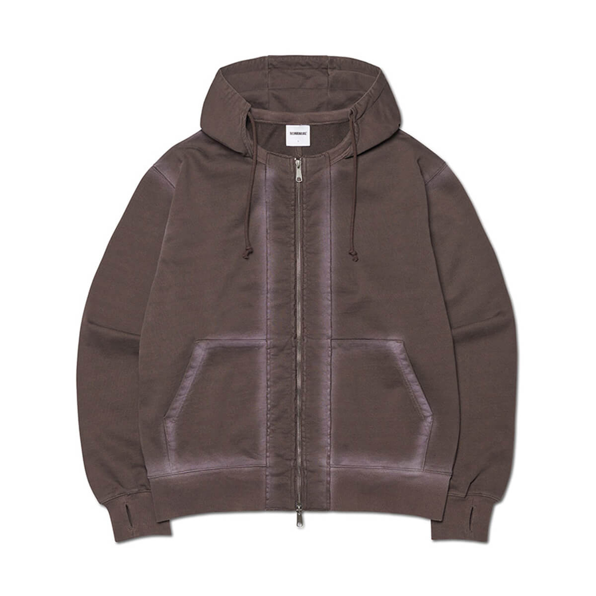 ノーマニュアル アフター フーディッド ジップアップ - ウォッシュド ブラウン メンズ レディース アクセサリー ジュエリー NOMANUAL
